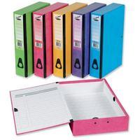 Concord (Foolscap) Contrast Box File Laminated Paper-lock 75mm Spine Assorted [Pack 5]