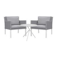 Cozy Bay Verona Aluminium and Fabric Casual Tea Set for Two in White and Grey