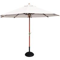 Cozy Bay Creamy White 2.5m Wooden Parasol with Crank