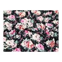 Cotswald Vintage-Style Floral Stretch Jersey Dress Fabric Pink