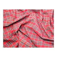 Cotton Tartan Check Dress Fabric Red/Bottle/Yellow