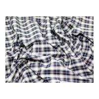 Cotton Tartan Check Dress Fabric Navy/Ivory/Red