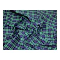 Cotton Tartan Check Dress Fabric Navy/Black/Jade