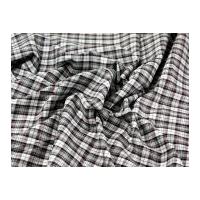 Cotton Tartan Check Dress Fabric Black/White/Red