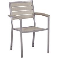 Cozy Bay Macchiato Stackable Synthetic Teak Bistro Chair in Dark Walnut