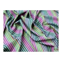 Colour Woven Stripe Cotton Dress Fabric Turquoise Multi