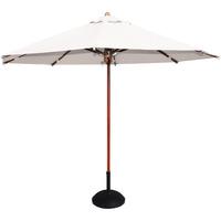 Cozy Bay Creamy White 3m Wooden Parasol with Pulley