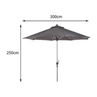 Cozy Bay 3m Deluxe Crank Parasol in Grey