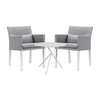 Cozy Bay Verona Aluminium and Fabric Tea Set for Two in White and Grey