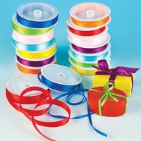 Coloured Satin Ribbon Value Pack (Pack of 16 reels)