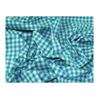 Colour Woven Yarn Dyed 9mm Gingham Cotton Chambray Dress Fabric Teal