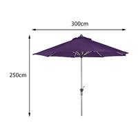 Cozy Bay 3m Deluxe Crank Parasol in Deep Purple