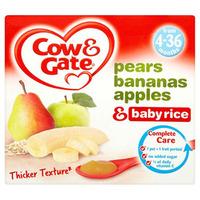 Cow & Gate 4 Month Pears Bananas Apples & Baby Rice 4 Pack