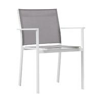 Cozy Bay Verona Aluminium and Textilene Dining Chair in White and Grey