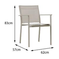 Cozy Bay Verona Aluminium and Textilene Dining Chair in Light Taupe