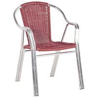 Cozy Bay Cappuccino Stackable Bistro Chair in Maroon