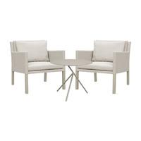 Cozy Bay Verona Aluminium and Fabric Casual Tea Set for Two in Light Taupe