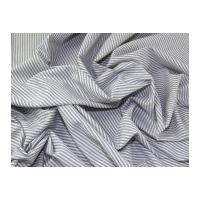 Colour Woven Yarn Dyed 2mm Stripe Cotton Chambray Dress Fabric Light Grey