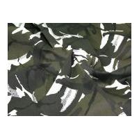 Cotton Drill Camouflage Dress Fabric Arctic (Black/White)