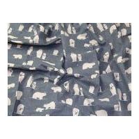 Contemporary Bears with Hats & Scarves Print Cotton Calico Fabric Natural on Grey