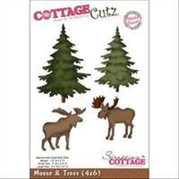 CottageCutz Die W/Foam -Moose & Trees Made Easy 261992
