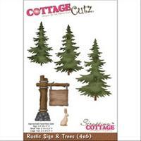 CottageCutz Die 4X6-Rustic Sign & Trees 261994