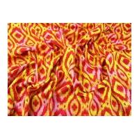 Colourful Ikat Print Cotton Canvas Dress Fabric Orange