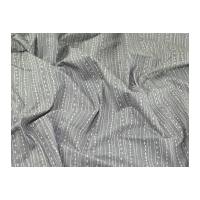 Contemporary Christmas Mini Stripe Print Cotton Calico Fabric Natural on Soft Grey
