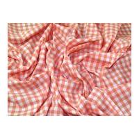 Colour Woven Yarn Dyed 9mm Gingham Cotton Chambray Dress Fabric Coral Peach