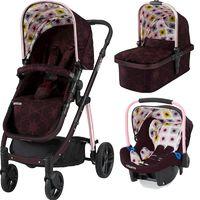 Cosatto Wow 3in1 Travel System With Port Car Seat-Posy (New)
