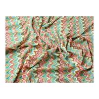 Colourful Patterned Chevron Lace Dress Fabric Multicoloured