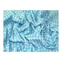 Colour Woven Yarn Dyed 9mm Gingham Cotton Chambray Dress Fabric Turquoise