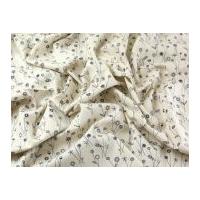 Comptemporary Canvas Collection Floral Linen Look Fabric Denim Blue on Natural Seeded