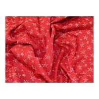 Contemporary Stars Print Cotton Calico Fabric Natural on Red