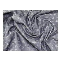 Contemporary Stars Print Cotton Calico Fabric Natural on Grey