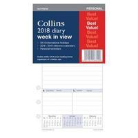 Collins PR2700 2018 Personal Diary Refill Week to View Ref PR2700-18