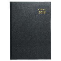 collins a4 desk diary 2 days per page 2018 black 45