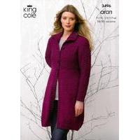 Coat and Hooded Cardigan in King Cole Aran (3496)