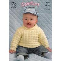 coat cardigan sweater and hat in king cole comfort aran 3135