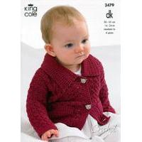 Collared Cardigan, Sweaters with Long and Short Sleeves and Waistcoat in King Cole DK (3479)