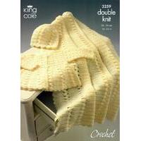 Coat, Shawl and Hat Crocheted in King Cole Comfort Baby DK (3259)