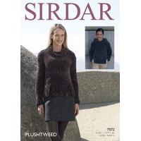 Cowl Neck and Hooded Sweater in Sirdar Plushtweed (7872)