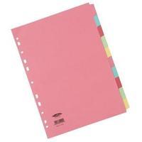 Concord Commercial Subject Dividers 10-Part A4 160gsm Assorted Ref