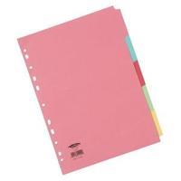 Concord A4 Commercial Subject Dividers 5-Part 160gsm Assorted Colours
