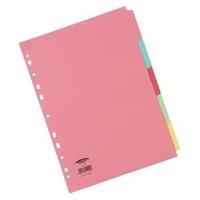 concord a4 commercial subject dividers 5 part 160gsm assorted colours