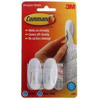 Command Oval Adhesive Designer Small Hooks White 2 Hooks4 Strips 17082