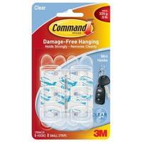 command mini adhesive hook clear single pack 6 hooks8 strips 17006clr