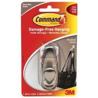 command medium adhesive metal hook brushed nickel single 1 hook2