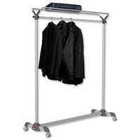 Coat Rack Mobile 4 Wheels Metal Frame 165518