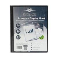 Concord Presentation Display Book Polypropylene 20 Pockets A4 Black